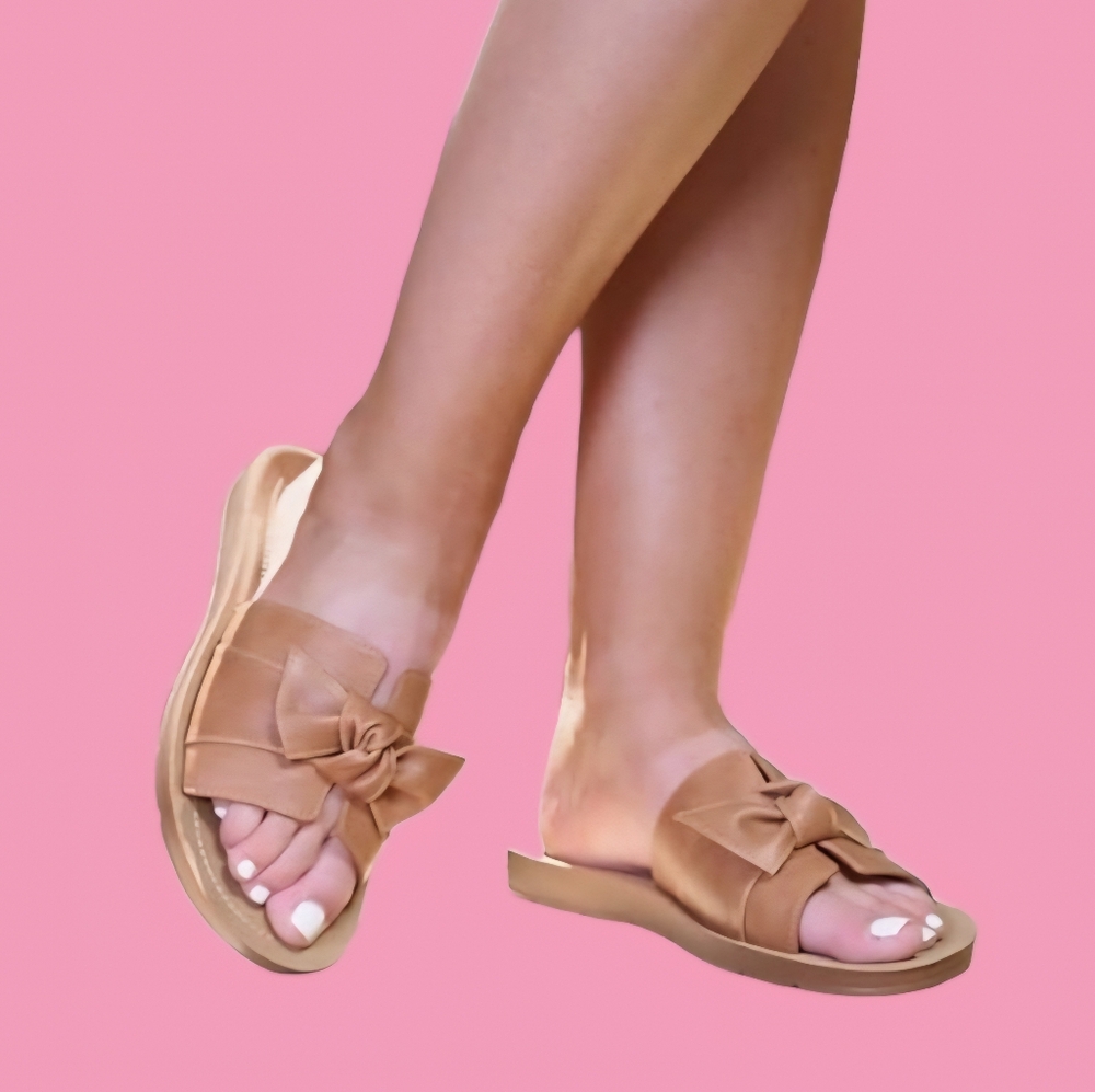 Leather Bow slides